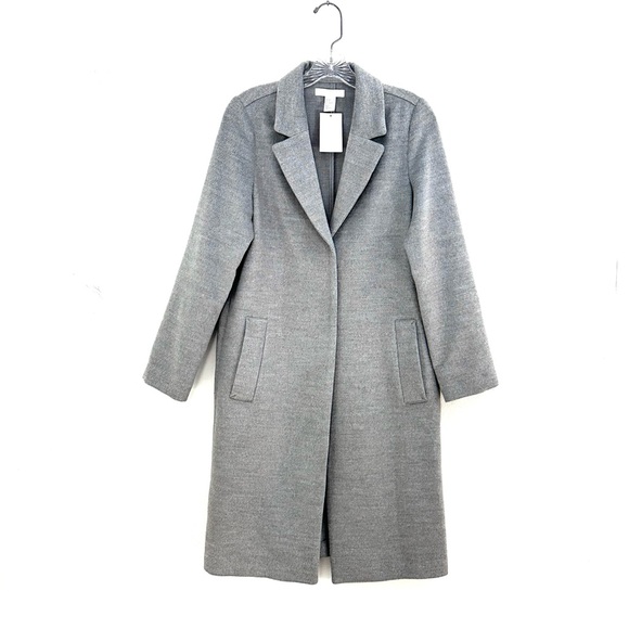 NWT H&M Gray Light-weight Long Coat - SIZE: 0 - Picture 4 of 7